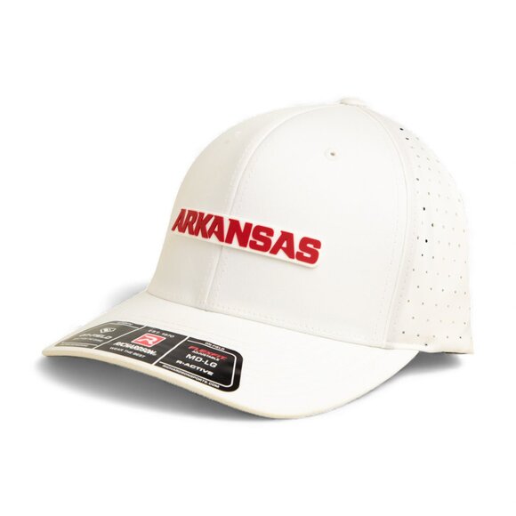 Arkansas Razorbacks ARKANSAS Red 3D Laser Perf R-Flex Cap- White - Picture 2 of 3